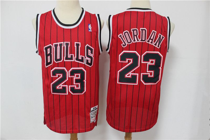 Men Chicago Bulls 23 Jordan red black stripe Classic retro Limited Edition NBA Jerseys